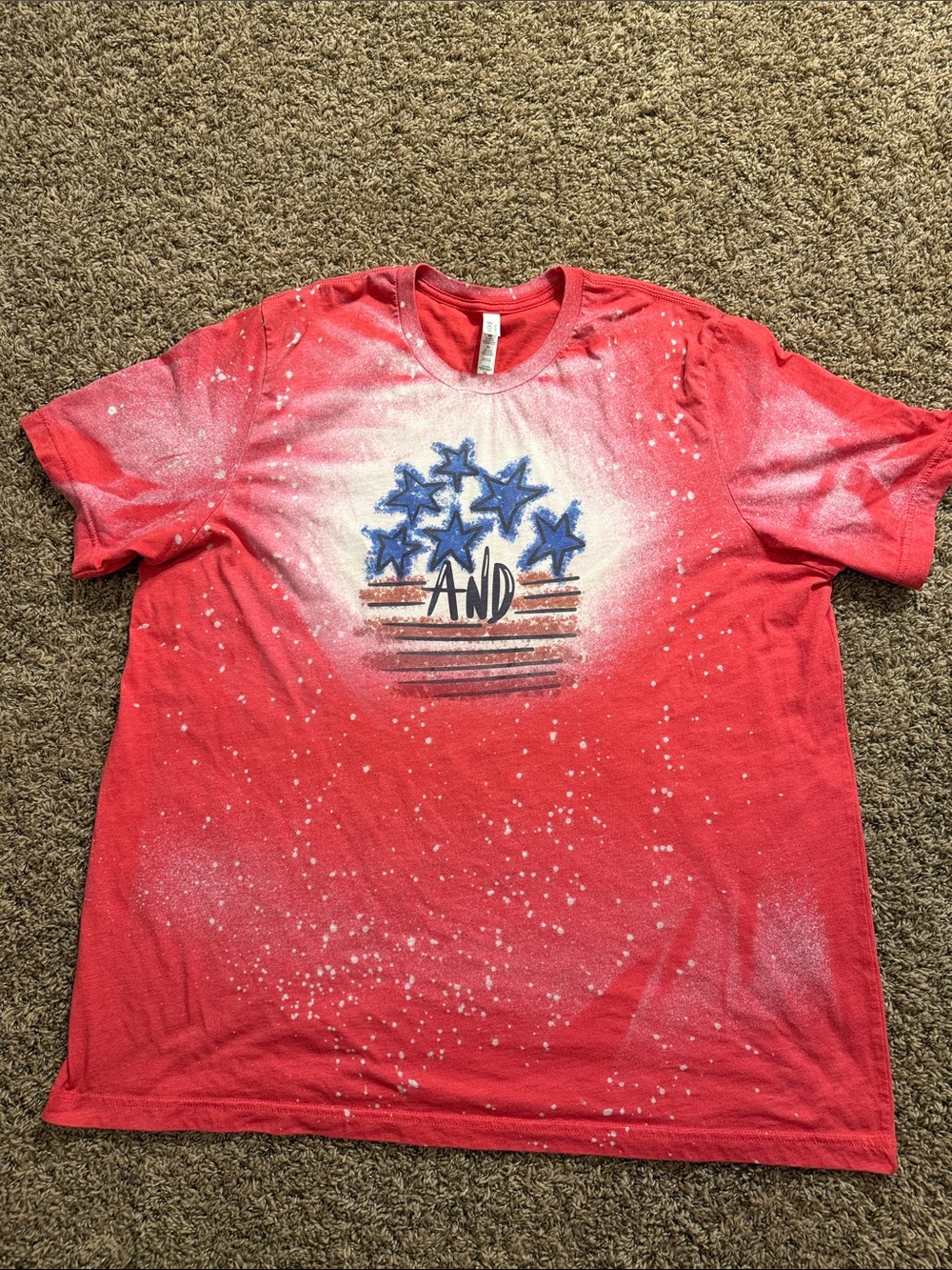 Bella Canvas Red Tee with Blue Star Graphic